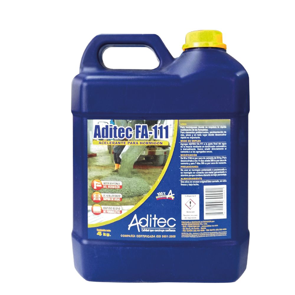 ADITEC FA-111 ACELERANTE P/HORMIGON 4KG (4UxCJ) | Profergo | Profergo